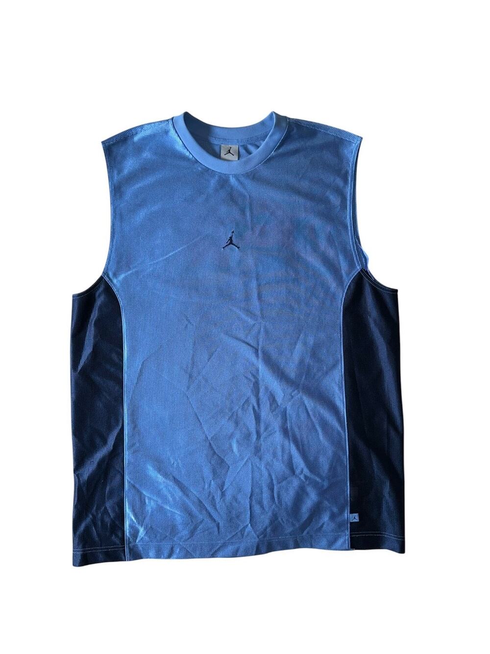 Vintage Jordan Jumpman Sleeveless Jersey V-Neck Blue Mesh XL Tall Basketball